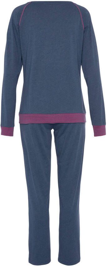 Vivance Dreams Pyjama met decoratieve flatlock-naden in neonkleuren (2-delig)