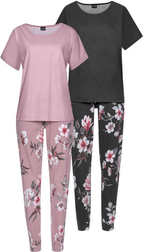 Vivance Dreams Pyjama met bloemenprint (4-delig Set van 2)