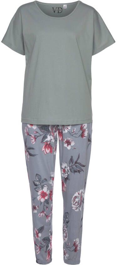 Vivance Dreams Pyjama met hortensia-motief (2-delig 1 stuk)