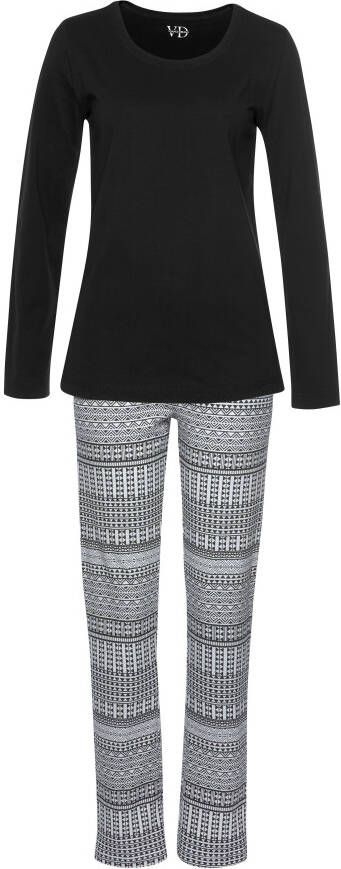 Vivance Dreams Pyjama met zwart wit etnomotief (2-delig 1 stuk)