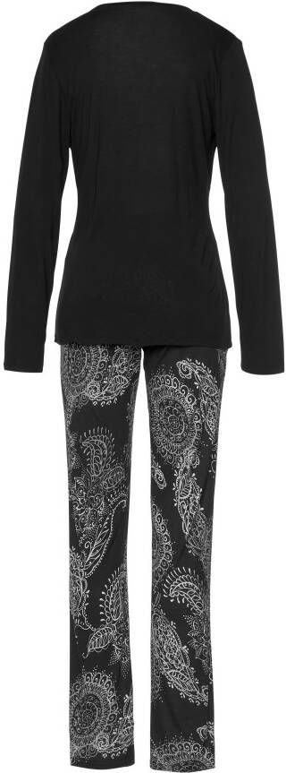 Vivance Dreams Pyjama zwart-wit paisleydessin (2-delig 1 stuk)