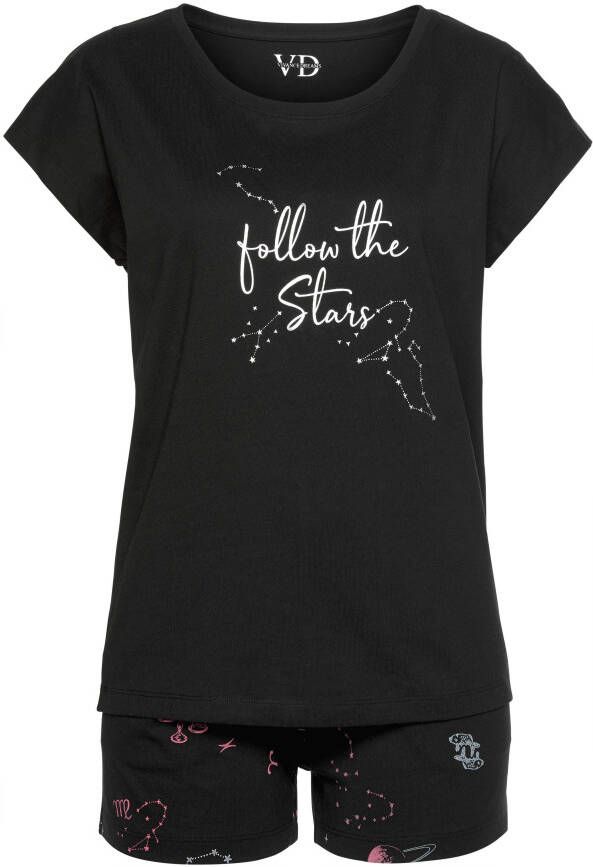 Vivance Dreams Shortama met galaxy-motief (2-delig 1 stuk)