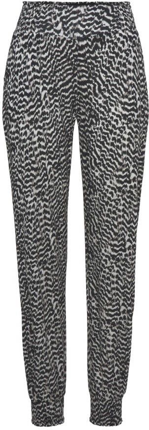 Vivance Jerseybroek met animal print en zakken elastische tailleband zomerbroek