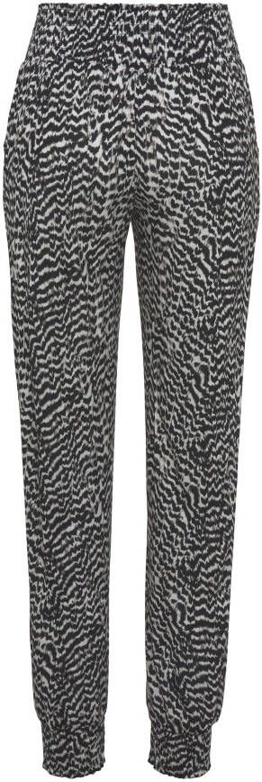 Vivance Jerseybroek met animal print en zakken elastische tailleband zomerbroek
