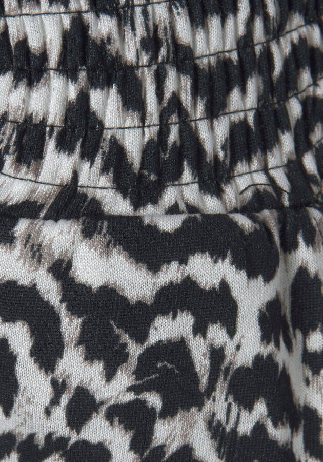 Vivance Jerseybroek met animal print en zakken elastische tailleband zomerbroek