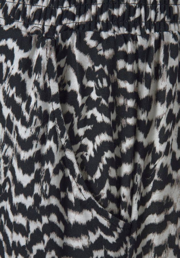 Vivance Jerseybroek met animal print en zakken elastische tailleband zomerbroek