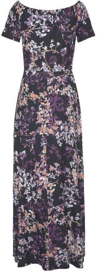 Vivance Maxi-jurk met lange splits en carmen-halslijn zomerjurk