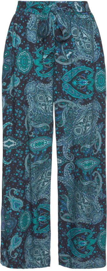 Vivance Palazzobroek en paisley print elastische tailleband sweatpants stoffen broek (Met een bindceintuur)