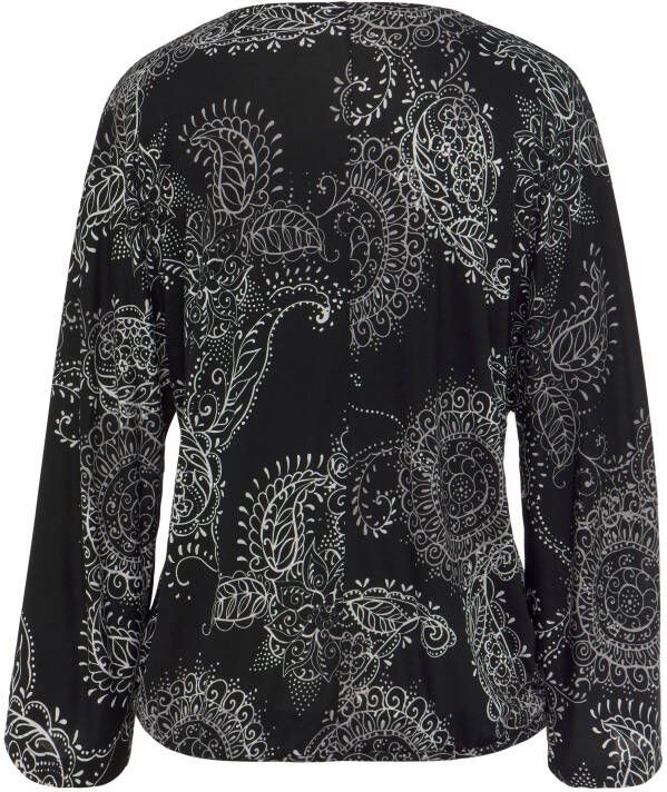 Vivance Shirt met 3 4-mouwen met all-over print en v-hals blouseshirt met lange mouwen