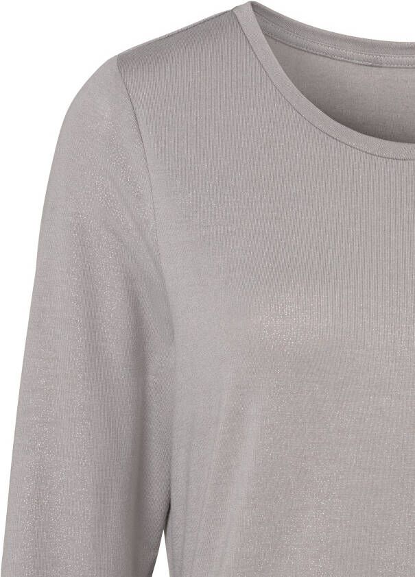 Vivance Shirt met 3 4-mouwen met zilverkleurige glitterprint
