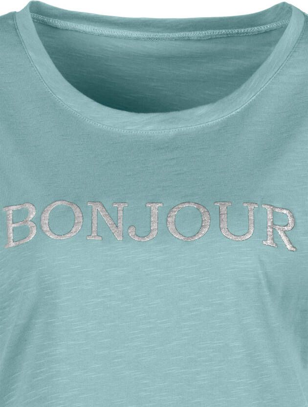 Vivance T-shirt met modieuze frontprint 'bonjour'