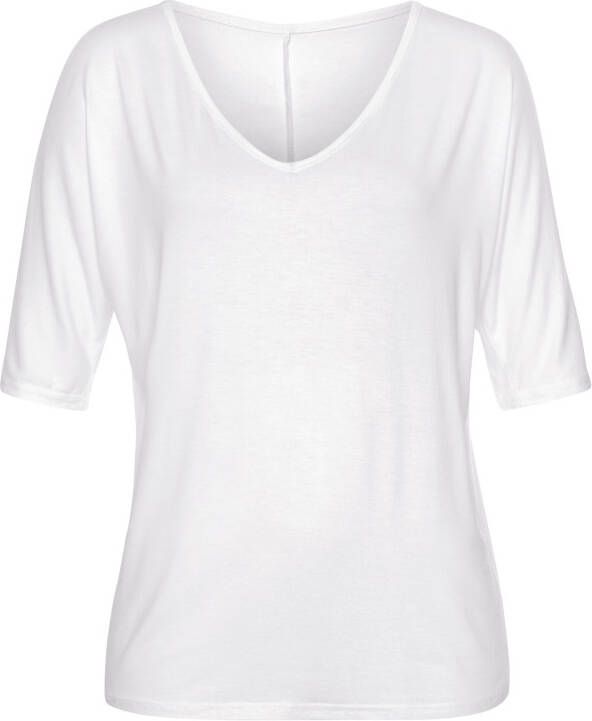 Vivance T-shirt met cut-outs bij de mouwen shirt met korte mouwen en v-hals casual