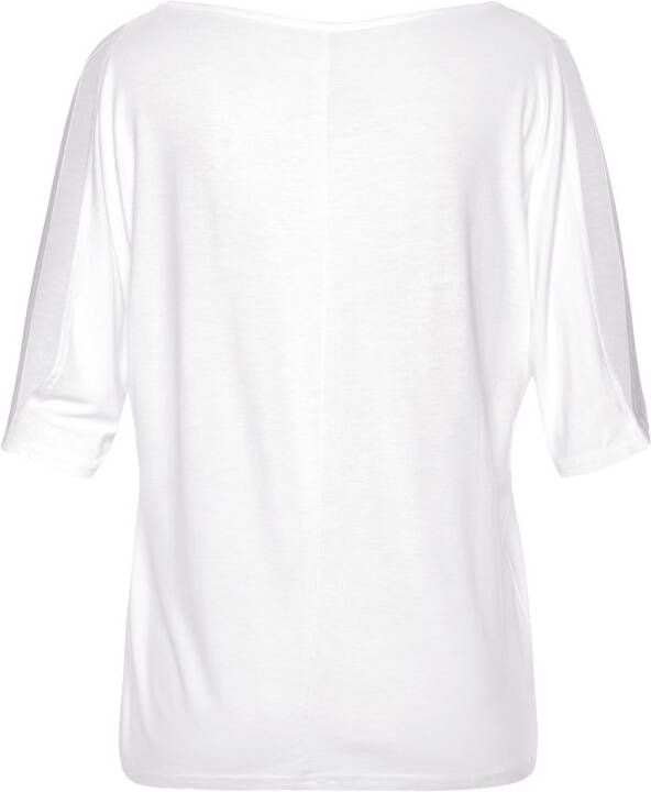 Vivance T-shirt met cut-outs bij de mouwen shirt met korte mouwen en v-hals casual