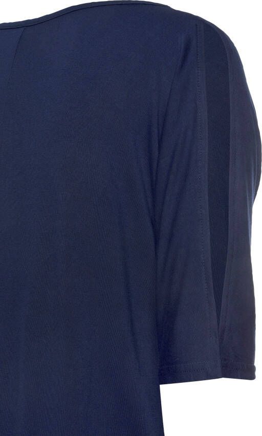 Vivance T-shirt met cut-outs bij de mouwen shirt met korte mouwen en v-hals casual