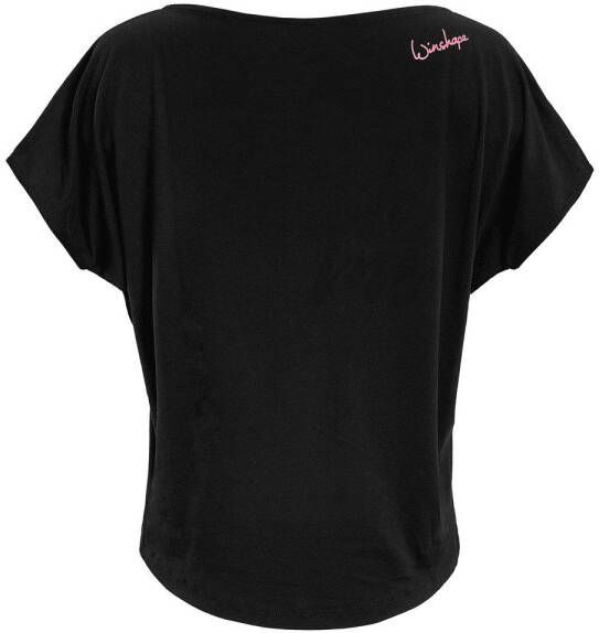 Winshape Oversized shirt MCT002 ultralicht met neon pinkkleurige glitter-print