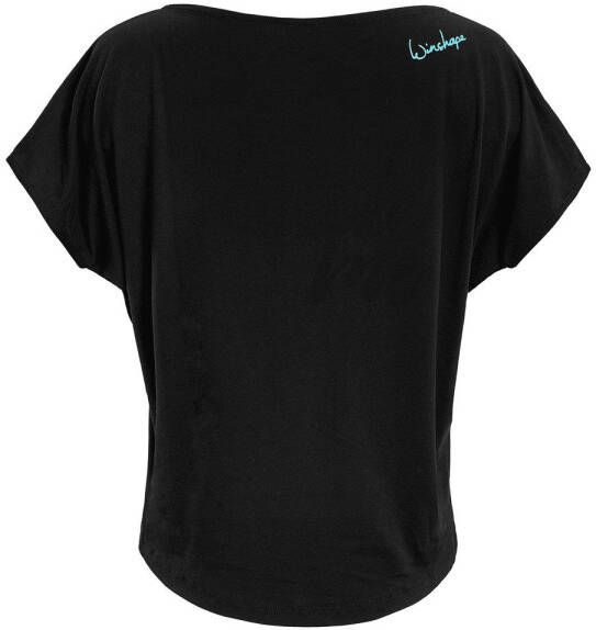 Winshape Oversized shirt MCT002 ultralicht met neonblauwe glitter-print