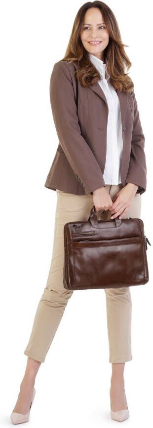 X-Zone Laptoptas echt leder