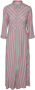 Y.A.S gestreepte maxi blousejurk YASSAVANNA lichtgroen roze - Thumbnail 8