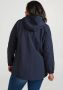 Zizzi waterdichte korte softshell jas met capuchon donkerblauw - Thumbnail 4