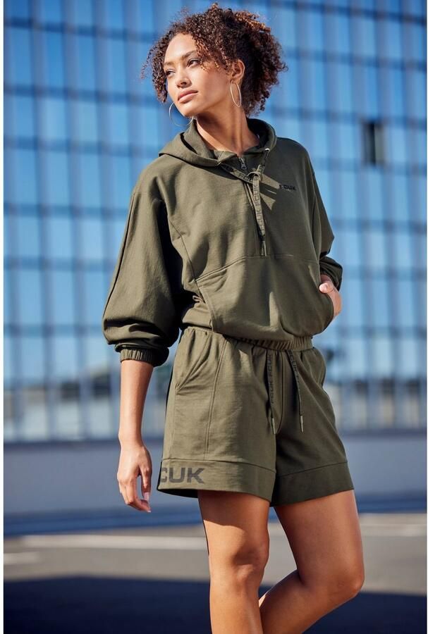 FCUK Sweatshort met lengte scheidingnaad en logo-opdruk loungewear (1-delig) - Foto 7