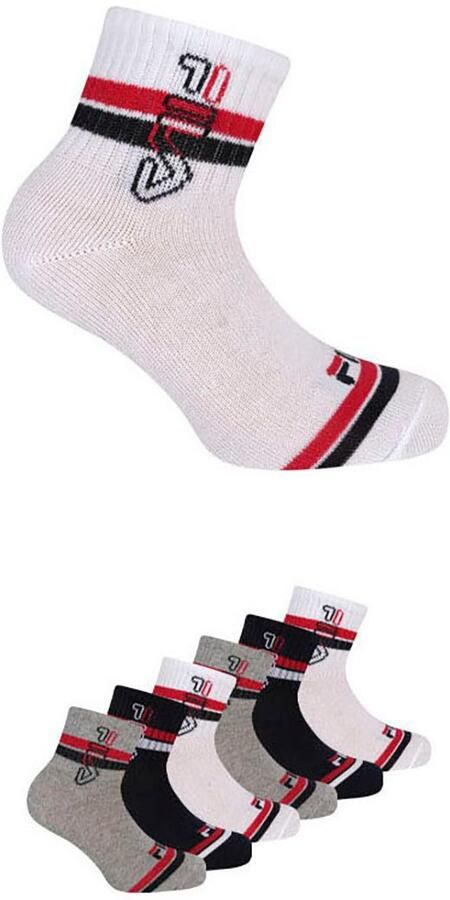 Fila Korte sokken JUNIOR BOY QUARTER SOCKS sportief ontwerp met dynamische strepen (6 paar) - Foto 5