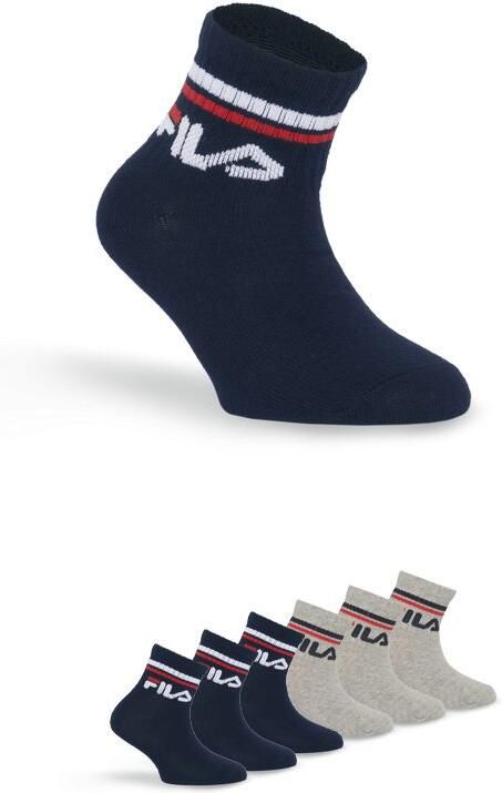 Fila Korte sokken JUNIOR UNISEX QUARTER PLAIN SOCKS met gebreid logo in de ribband kindersokken (set 6 paar) - Foto 5