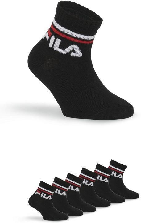 Fila Korte sokken JUNIOR UNISEX QUARTER PLAIN SOCKS met gebreid logo in de ribband kindersokken (set 6 paar) - Foto 4