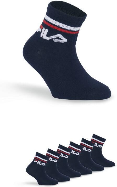 Fila Korte sokken JUNIOR UNISEX QUARTER PLAIN SOCKS met gebreid logo in de ribband kindersokken (set 6 paar) - Foto 4