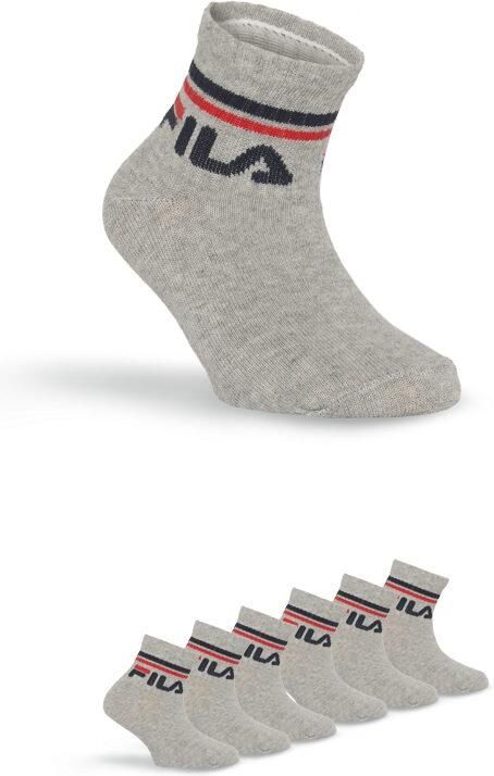 Fila Korte sokken JUNIOR UNISEX QUARTER PLAIN SOCKS met gebreid logo in de ribband kindersokken (set 6 paar) - Foto 4