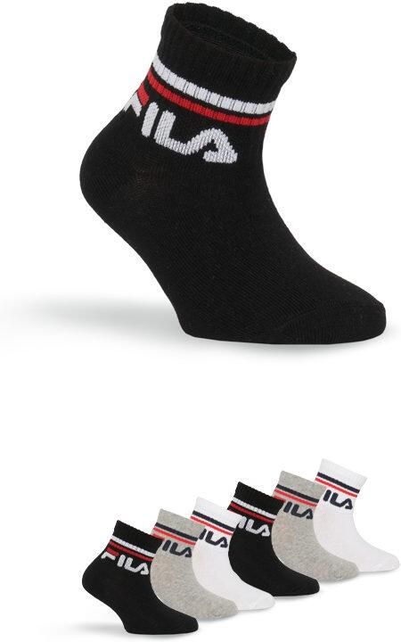 Fila Korte sokken JUNIOR UNISEX QUARTER PLAIN SOCKS met gebreid logo in de ribband kindersokken (set 6 paar) - Foto 8