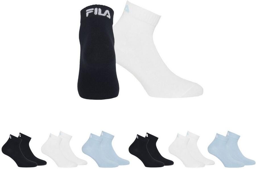 Fila Korte sokken UNISEX INVISIBLE PLAIN SOCKS Katoen gsel ribboorden platte teennaad (6 paar Set van 6) - Foto 2