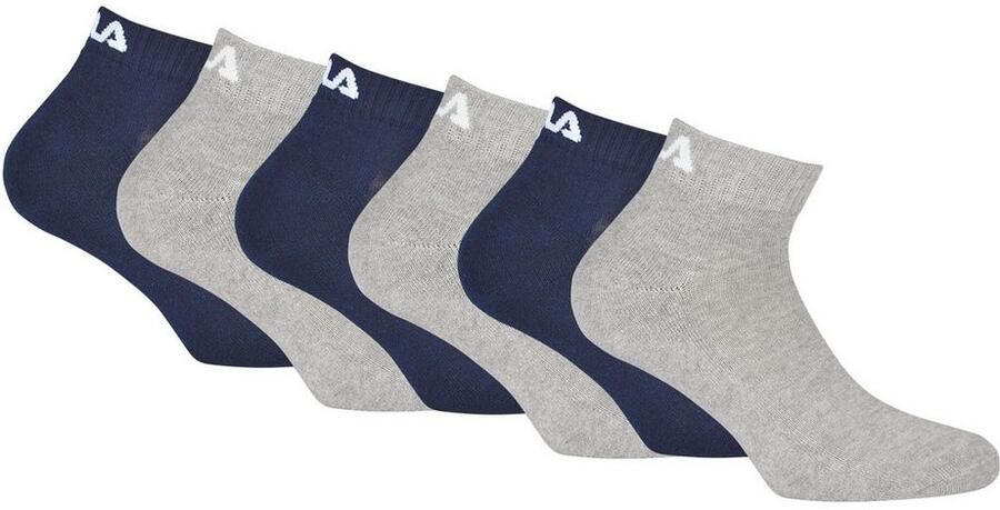 Fila Korte sokken UNISEX INVISIBLE PLAIN SOCKS Katoen gsel ribboorden platte teennaad (6 paar Set van 6) - Foto 2