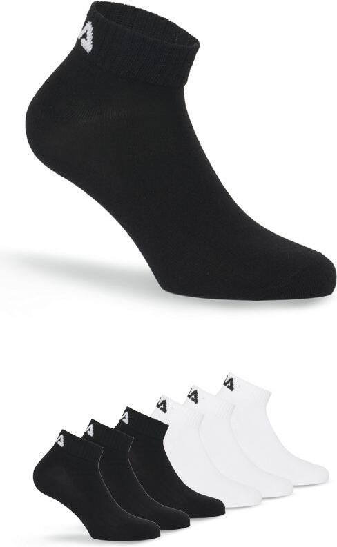 Fila Korte sokken UNISEX INVISIBLE PLAIN SOCKS Katoen gsel ribboorden platte teennaad (6 paar Set van 6) - Foto 7