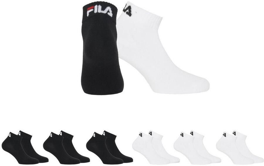 Fila Korte sokken UNISEX INVISIBLE PLAIN SOCKS Katoen gsel ribboorden platte teennaad (6 paar Set van 6) - Foto 3