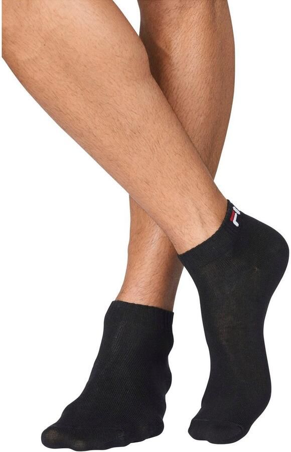 Fila Korte sokken UNISEX INVISIBLE PLAIN SOCKS Katoen gsel ribboorden platte teennaad (6 paar Set van 6) - Foto 3
