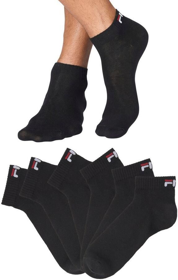 Fila Korte sokken UNISEX INVISIBLE PLAIN SOCKS Katoen gsel ribboorden platte teennaad (6 paar Set van 6) - Foto 4