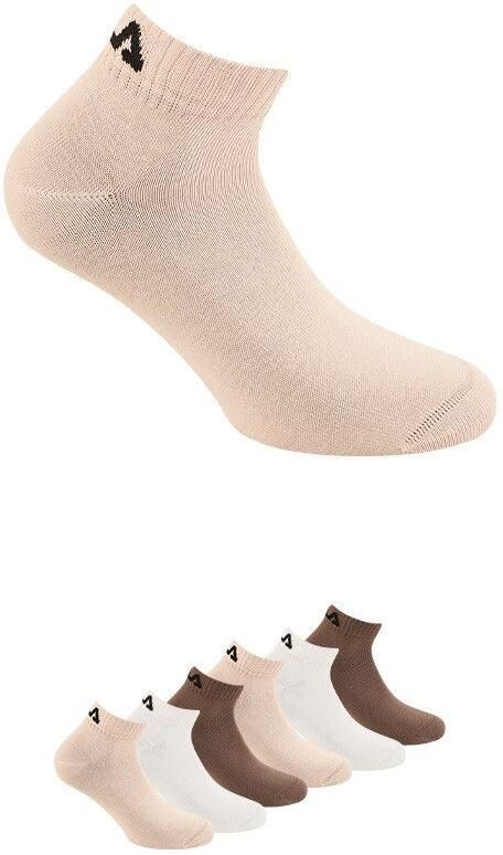 Fila Korte sokken UNISEX INVISIBLE PLAIN SOCKS Katoen gsel ribboorden platte teennaad (6 paar Set van 6) - Foto 2