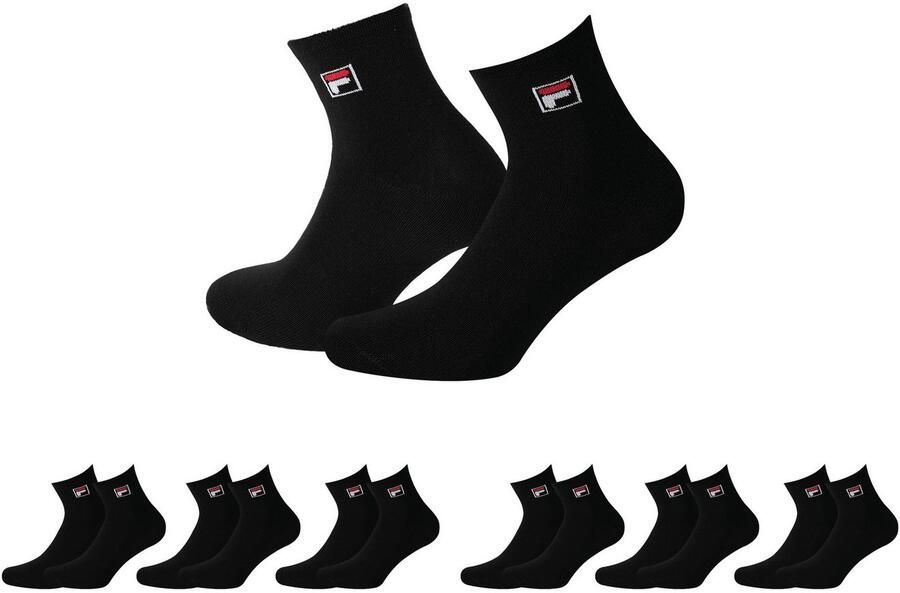 Fila Korte sokken UNISEX QUARTER PLAIN SOCKS (set 6 paar)