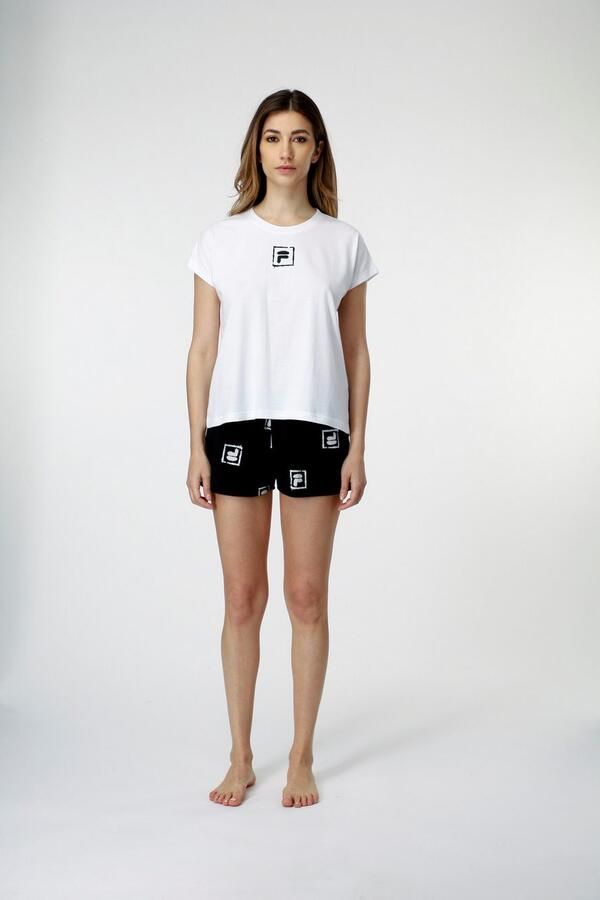 Fila Shortama WOMAN JERSEY PYJAMAS met opvallende logoprint ronde hals (2-delig) - Foto 4