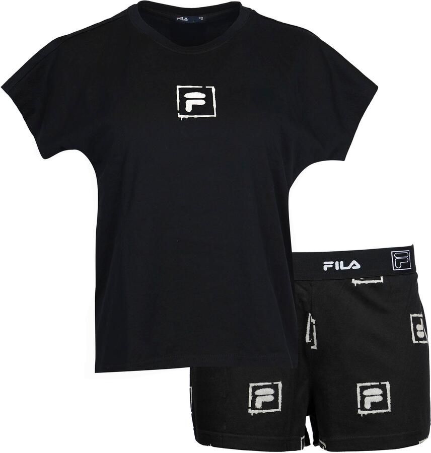Fila Shortama WOMAN JERSEY PYJAMAS met opvallende logoprint ronde hals (2-delig) - Foto 4
