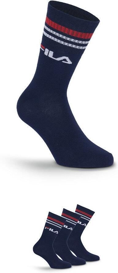 Fila Sokken brede ribboord logo opschrift katoenmix (3 paar) - Foto 4