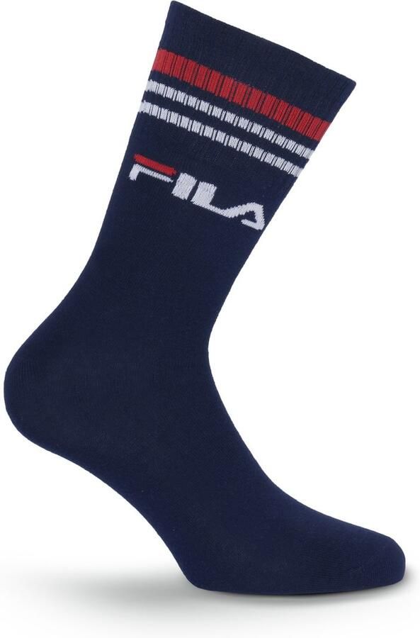 Fila Sokken brede ribboord logo opschrift katoenmix (3 paar)