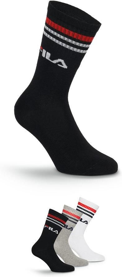 Fila Sokken brede ribboord logo opschrift katoenmix (3 paar) - Foto 7