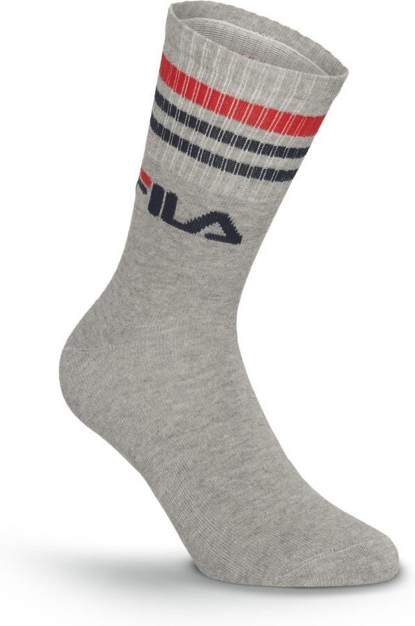 Fila Sokken brede ribboord logo opschrift katoenmix (3 paar)