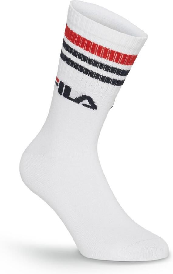 Fila Sokken brede ribboord logo opschrift katoenmix (3 paar) - Foto 4