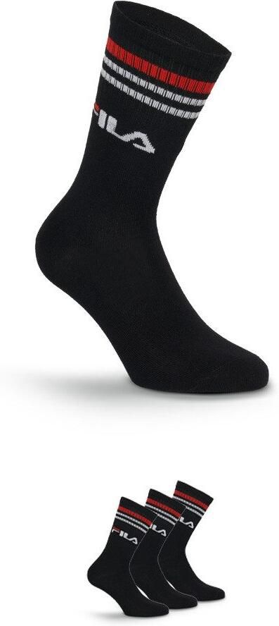 Fila Sokken brede ribboord logo opschrift katoenmix (3 paar) - Foto 2