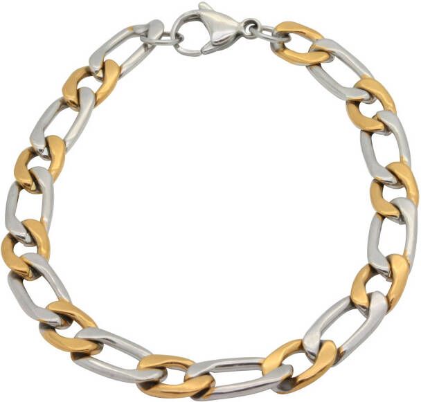 Firetti Edelstalen armband Sieraad cadeau panzer- figaroketting bicolor ca. 7 47 mm breed