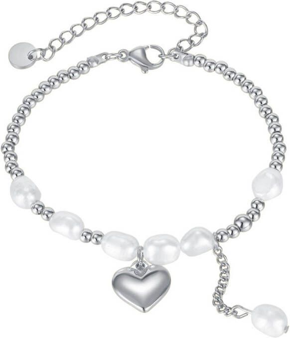 Firetti Edelstalen armband Sieraad cadeau hart & parels
