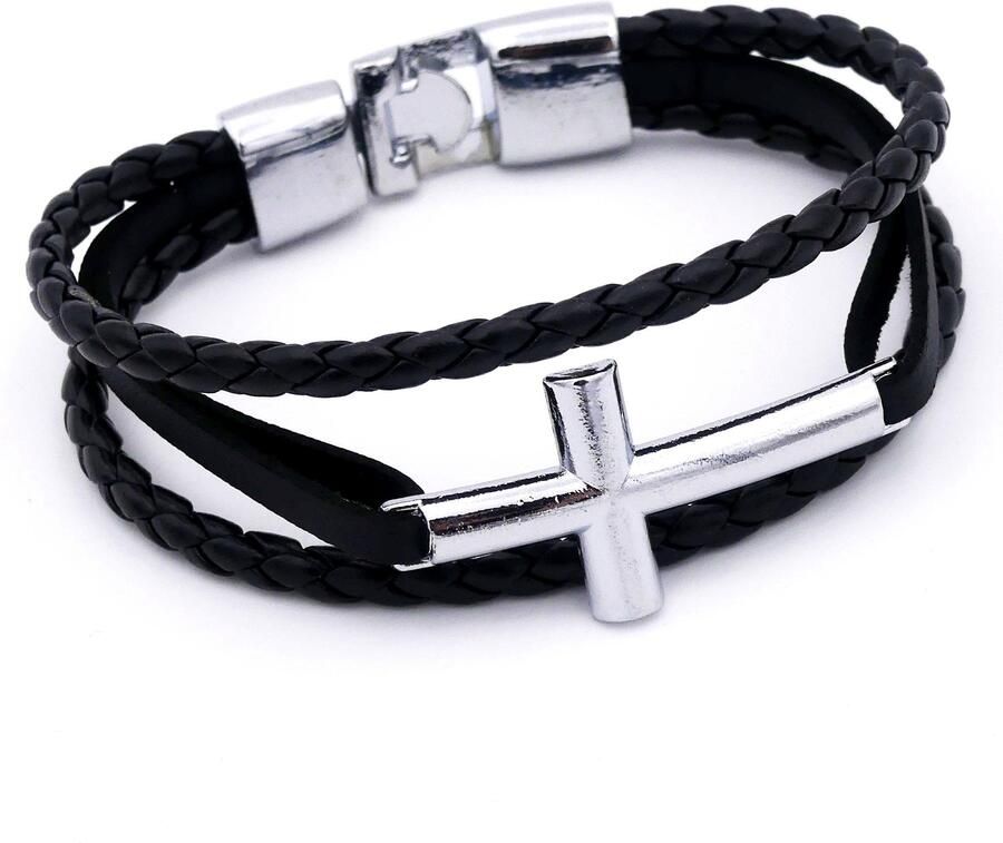 Firetti Armband Kruis meerrijig gedeeltelijk gevlochten - Foto 3