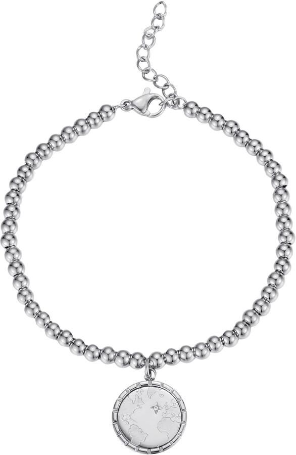 Firetti Armband Sieraad cadeau roestvrij staal armbanden armbandketting planet earth wereld - Foto 3